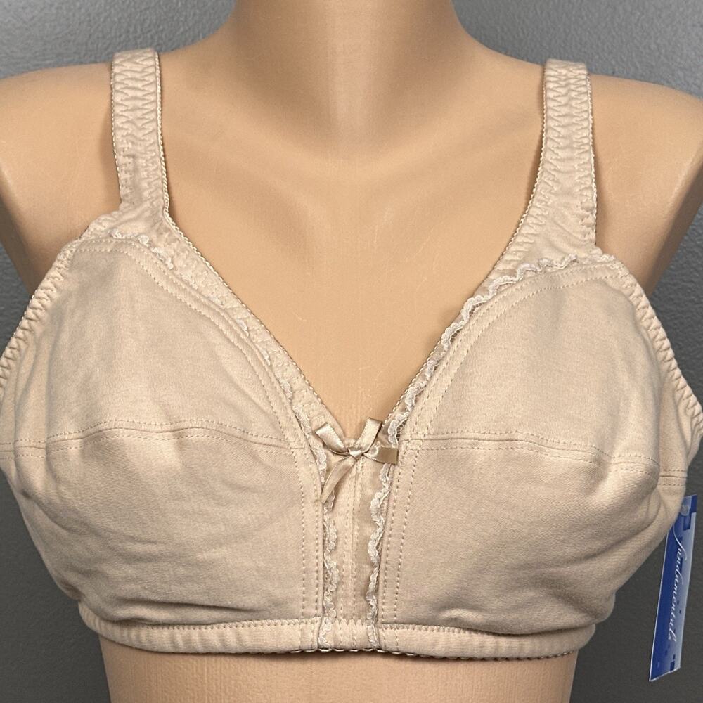 Sears Fundamentals 100% Cotton Bra 40D NWT Beige Full Coverage Comfort No Wire